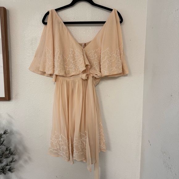 Free People Sylvia Embroidered Mini Wrap Dress SZ S - Picture 2 of 7